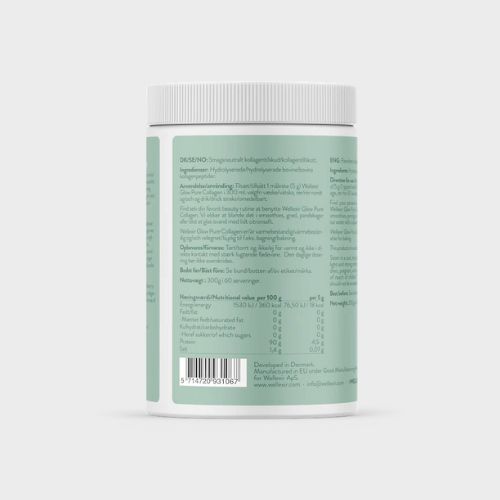 Glow Pure Collagen Unflavoured (300 gram/60 dage), Wellexir